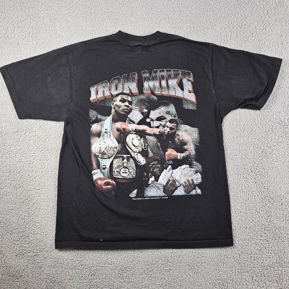 Iron Mike Tyson Shirt Adult XL Black Double Sided Graphic Boxer Game Changers